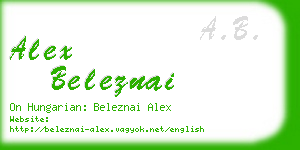 alex beleznai business card